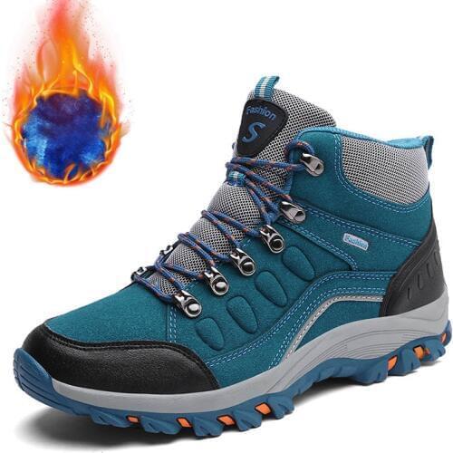 YIQITAZER Ankle Lace up Shoes Man Snow Boots Warm Winter Boots Outdoor Men Boots Climbing Winter men Shoes Plus Size 45 46