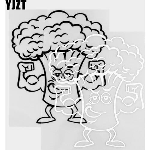 YJZT 12.5×14.8CM Cauliflower Vegetable Vinyl Decals Personality Car Stickers Cool Body Styling Black / Silver 20B-0316