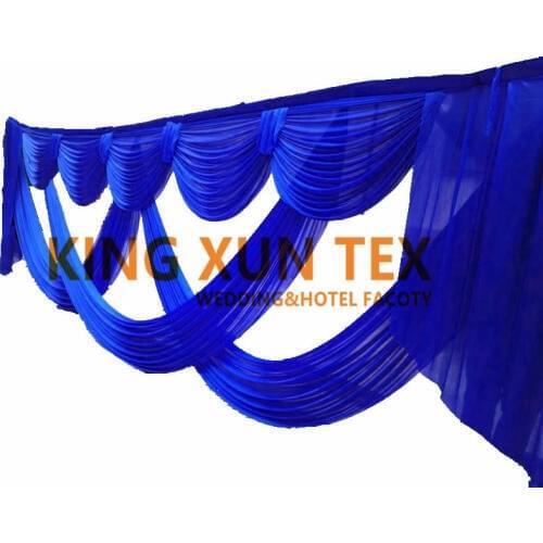 6m Long Ice Silk Backdrop Swag Drape Valance For Stage Background Backdrops Decoration
