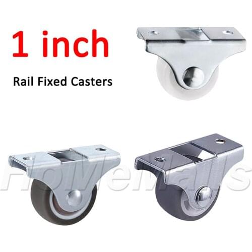 8pcs 1 Inch Rail Fixed Caster Wheels, Furniture Directional Wheel, Furniture Hardware Accessories Wear-resistant Safety No Noise