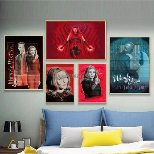 Scarlet Witch Decor Pictures for Bedroom Home Decoration Wanda Vision Canvas Painting Wall Art Print Poster Superhero Wall Decor