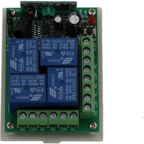 Wireless Remote Control Switch 4CH Relay Module Receiver For Home Light LED Bulb Lamp Receiver Learning Code Smart Home