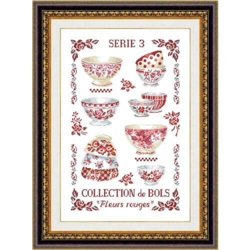 Bowls collection cross stitch package bowl flowers 18ct 14ct 11ct cloth cotton thread embroidery DIY handmade needlework