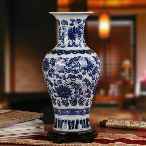 Jingdezhen Ceramic vase Hand-painted Blue And White Porcelain Vase Flower Vase Modern Chinese Household Decoration ceramic vase