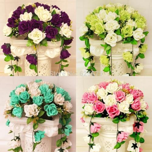 Road lead flower set wedding flower decoration party flower buqets for road lead or wedding column 10pcs/lot
