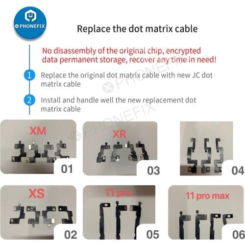 JC Dot Projector Flex For iPhone X/XR/XS/XSMAX/11/11P/11PM/12/12P/12PM Face ID Problem Fix JC V1S Dot Projextor Matrix Cable