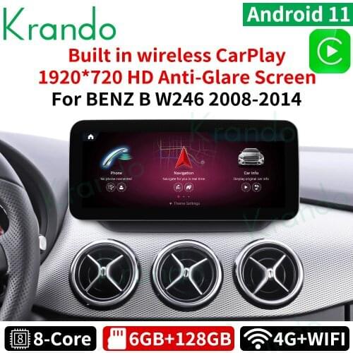 Krando Android 10.0 10.25' 4+64G Car Radio Audio for Mercedes BENZ B CLASS W246 2008-2020 NTG 4.5 5.0 5.5 Multimedia Player GPS