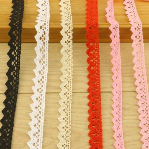 #149 Multi Color Cotton Lace Trims Ribbons Fabric 5yards/lot DIY Crocheted Embroidered Lace Crafts Hometexile Sew on Fabric Tape