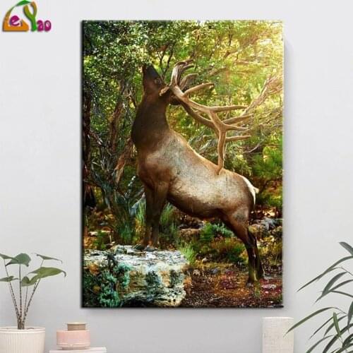 Forest Sunshine Deer Landscape Diamond Painting Full Square Round Drill Mosaic Puzzle Picture Of Rhinestones Embroidery Beads