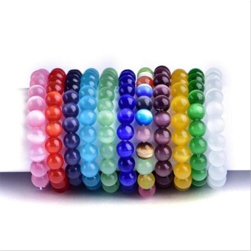 Opal Summer clothing Best selling source fashion single circle Colorful cats eye bracelet version of bracelet quality jewelry