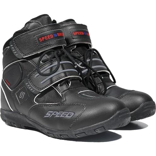 Motorcycle Microfiber leather ankle Boots Street Motorbike Racing shoes motocross Biker Chopper Cruiser Touring Ankle boots