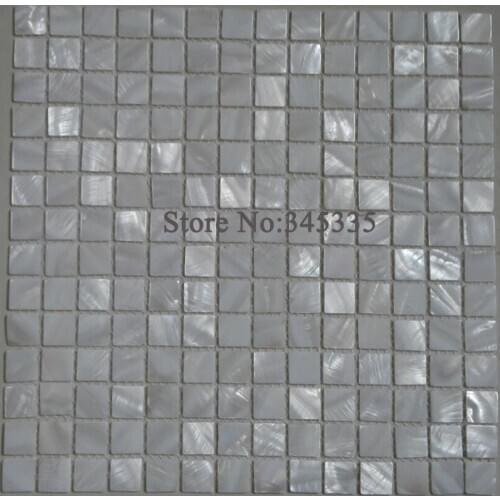 White square shell mosaic tile mother of pearl kitchen backsplash tile shower background wallpaper bathroom wall tiles