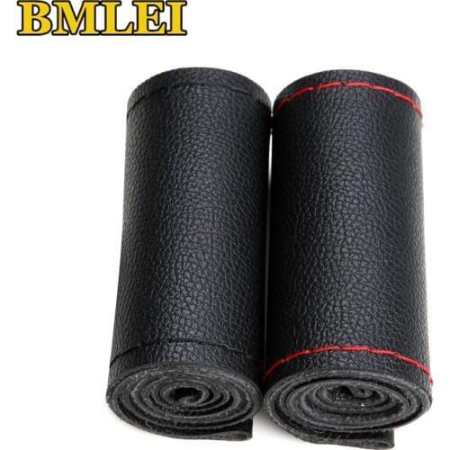 DIY Soft Micro Fiber Leather Braid On Steering Wheel Car Steering Wheel Cover With Needles and Thread for 99% car