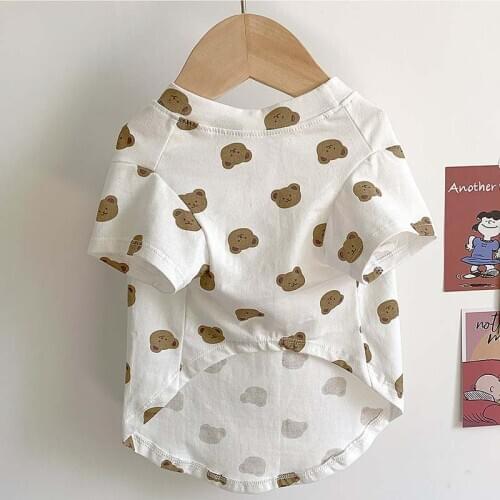 Dog clothes summer thin small and medium-sized dogs cute bear prints Bichon Schnauzer fighting pet clothing cat T-shirt