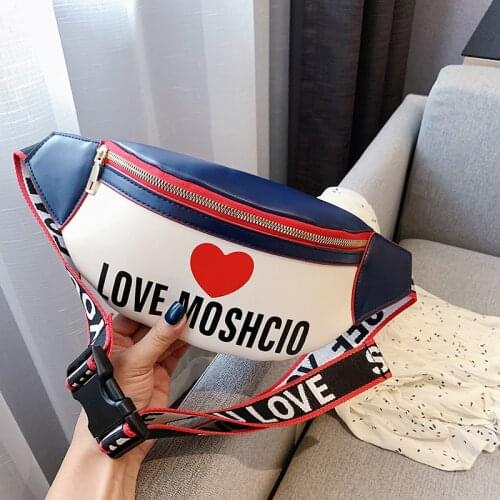 Solid Color Love Heart Decor Women Waist Bag PU Leather Crossbody Shoulder Bag Chest Bags Fashion Ladies Fanny Pack Belt Bag