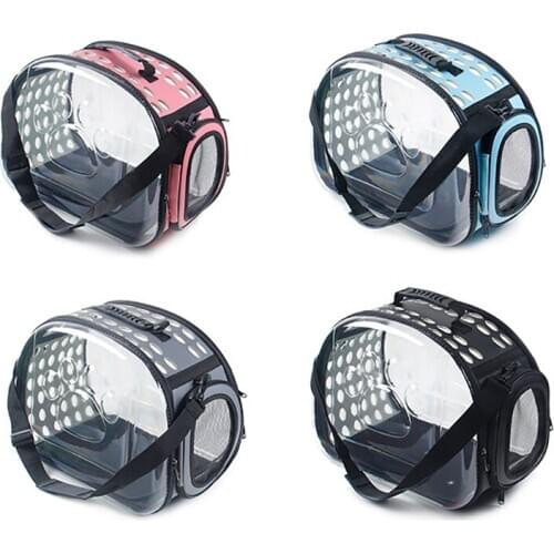 Transparent Cat Dog Carrier Bag Space Capsule Foldable Breathable Hole Pet Travel Shoulder Bag Outdoor Portable Carrying Handbag