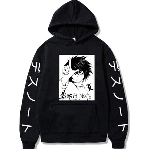 Death Note Pullover Streetwear Tops Print Autumn Hoodies Loose Unisex Hoodie for Men
