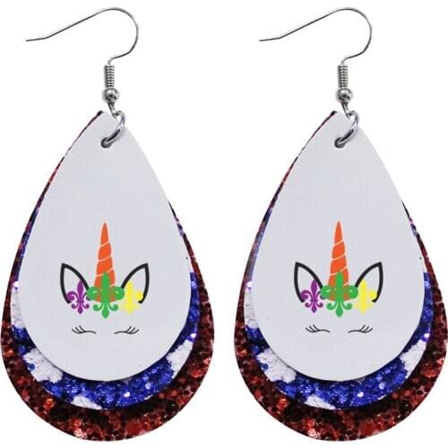 St Patricks Day Gnomes With Old Truck Earrings Faux Leather