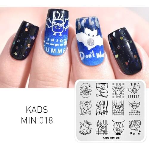 KADS New Arrival MIN Stamp Lovely Cartoon Bat Cute Image Nail Decoration Stamp Nail Art Stencil Nails Tool Polish Stamp