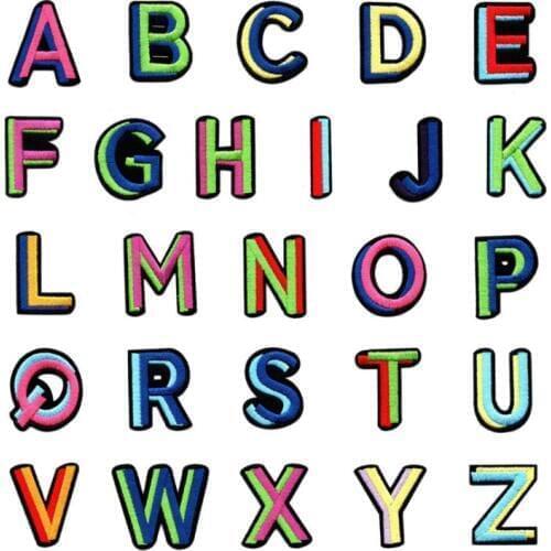 English Alphabet Letteres Embroidered Sew on bagde Patch Applique For Clothes Bag