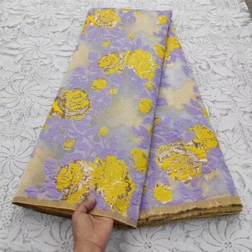 High Quality African Nigerian Tulle Lace Fabric Organza Embroidery Guipure Party Gown Dress Brocade Jacquard French DJO14
