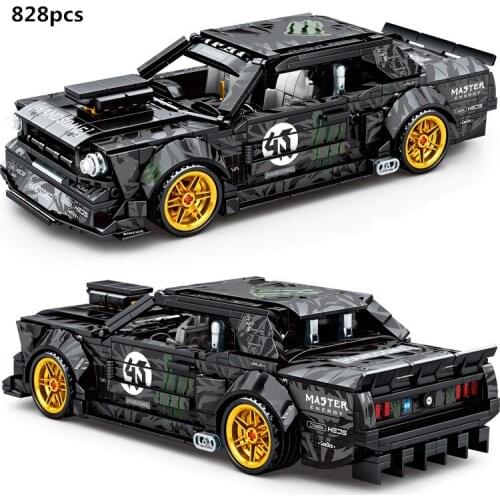High-tech Speed Sports Car Mustanged Building Blocks Sets Bricks Super Racing Vehicle Classic Model Kids Toys For Children Gifts