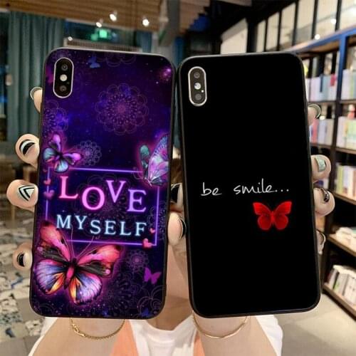 YJZFDYRM Butterfly Luxury Phone Case for iPhone 11 pro XS MAX 8 7 6 6S Plus X 5S SE 2020 XR case