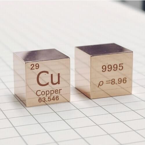 MIRROR POLISHED High Purity 99.95% Copper Cu Metal Element Periodic Table Cube 10mm