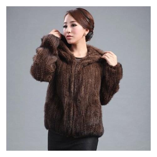 Knitted genuine real natural mink fur coat women knit long top fashion all-match outerwear custom plus size 5xl Free shipping