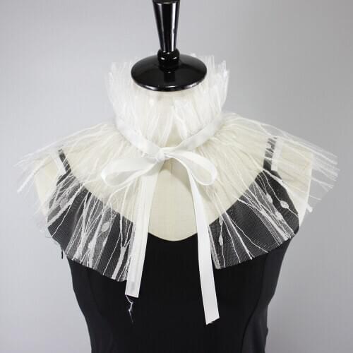 Women Lace Fake Collars Shawl Necklace Choker Ladies False Collars for Half Shirt Blouse Dress Detachable Collar Neck Ruff