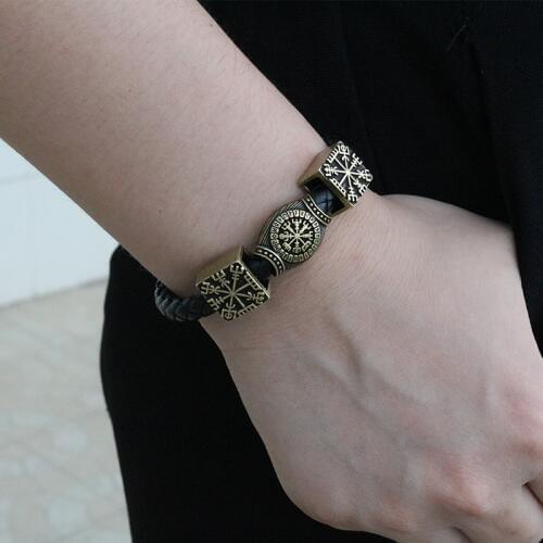 1pcs viking men bracelet norse Vegvisir symbol Bangle Pagan Norse jewelry