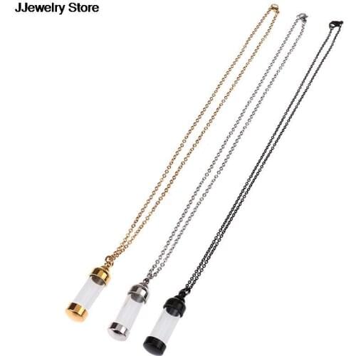 1pc Openable Glass Vial Necklace Women Pendant Memorial Ash Bottle Cremation Pet Urn Jewelry