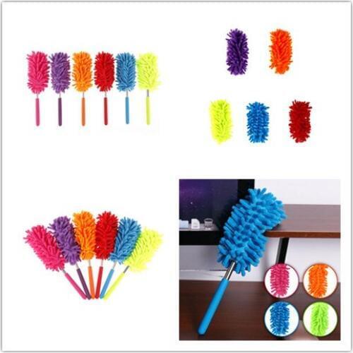 1PC Practical Stretch Extend Microfiber Dust Shan Adjustable Feather Duster Dusting Brush Or Dusting Cloth