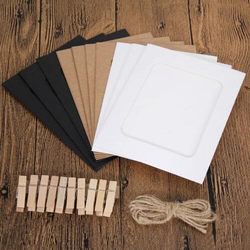 10PCS DIY Photo Frame Wooden Clip Paper Picture Holder Wall Decoration For Wedding 2019 Graduation Party Photo Booth Props