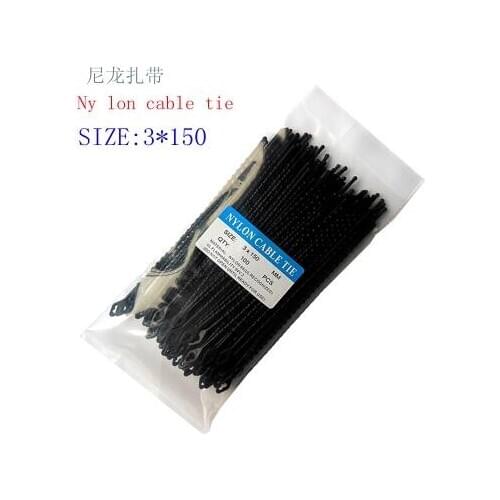 100PCS/LOT High temperature Bead-type drawstring tie cable tie Releasable Ties 3 * 150MM