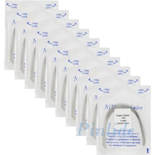 100 Pcs Dental Orthodontic Niti Round Arch Wire Ovoid Form Super Elastic 020 Lower 10 Packs