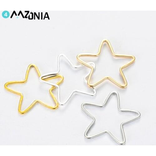 20pcs 20 mm Gold Silver Color Copper Geometric Bezel Frame Charms Pendants For DIY Earring Necklace Jewelry Making Accessories