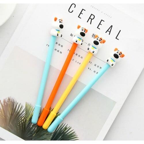 20 Pcs Cute Puppy Black Ink Gel Pens School Office Neutral Pen Supplies Fine Writing Point (0.5mm) Wholesale