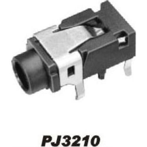 30pcs/lot PJ3210 3.5mm audio jack headphone jack earphone jack socket black 4Pins DIP