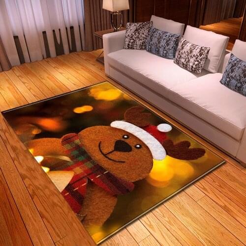 3D Christmas Carpets For Living Room Bedroom Area Rug Xmas Kids Room Play Carpet New Year Hallway Anti-skid Doormats Mat Kitchen