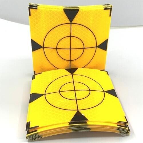 40PCS High Quality 100mm New Yellow Triangle Reflector Sheet tape target 10*10 cm For sokkia south nikon trimble total stations