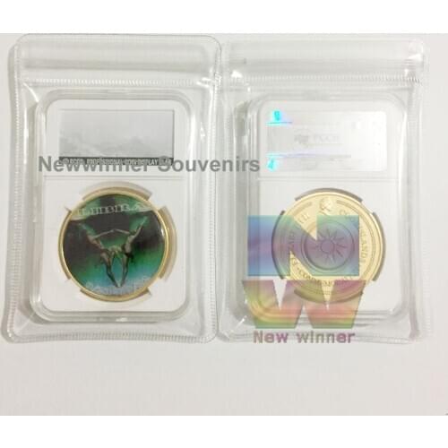 5pcs/lot 24k Gold Coin Zodiac Libra Coin Collection Physical Gift 12 Constellation Collection Coins with PCCB case