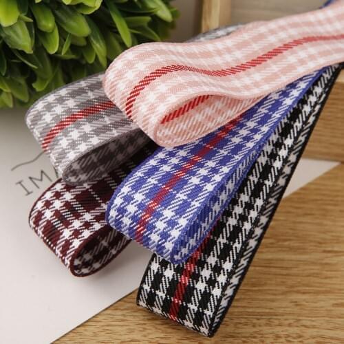 5 yards 25mm College Style Striped Lattice Ribbon Hair Clothes Accessories Material Diy Craft Bouquet Gift Box Wrapping Supplies