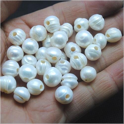 25pcs natural cultured freshwater pearl loose beads 10-11mm inner hole diameter 3.0mm round shape quality AA for bracelets rope