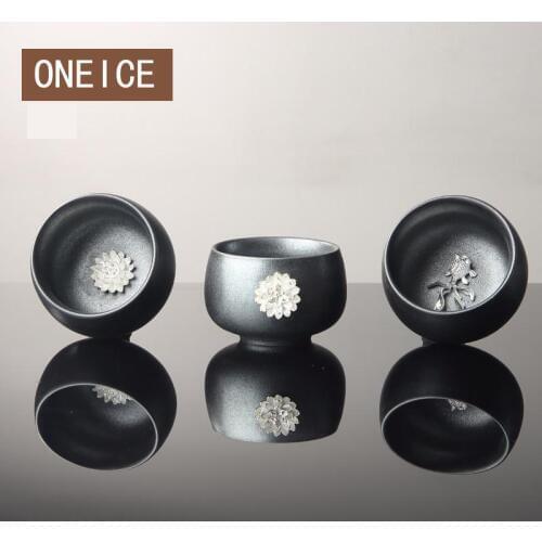 Silverfish Cup With Sterling Silver Tea Kiln Muller Glaze Jianyi Personal Master