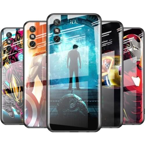 Tempered Glass Cover Cool Iron Man Art For Huawei Y6 Y7 Y9 Y5P Y6P Y8S Y8P Y9A P Smart Z 2019 2020 2021 Phone Case