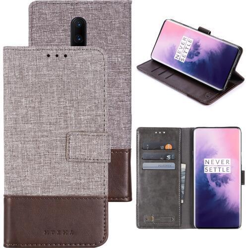 Wallet Case For Oneplus 7 Pro Oneplus 6T 6 Cover Fabric PU Leather Kickstand Card Slot Flip Cover For Oneplus 5T 5 3T 3 Case