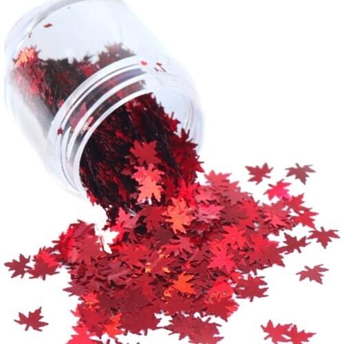 Epoxy Resin Maple Glitter Leaf Holographic Chunky Sequins Leaf Resin Fillings T4MD