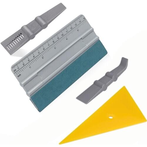 FOSHIO Car Wrap Tools Kit Carbon Fiber Big Scale Felt Squeegee Scraper Window Tinting Car Wrapping Vinyl Stickers Install Tool