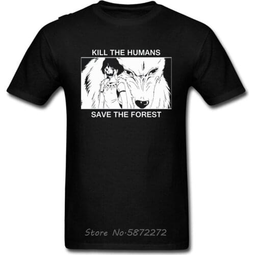 Monster Hunter T Shirt Kill The Humans Save The Forest Wolf Printed On Tshirts Steven Universe Funny Anime T Shirts Men Cotton